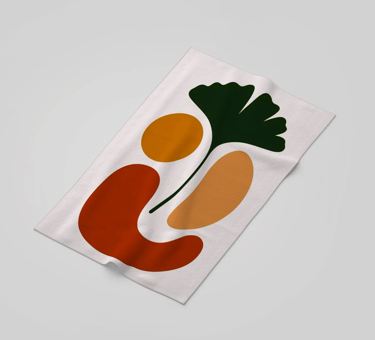 Abstract Botanical Art with Ginkgo Leaf beach towel by Damion Francis