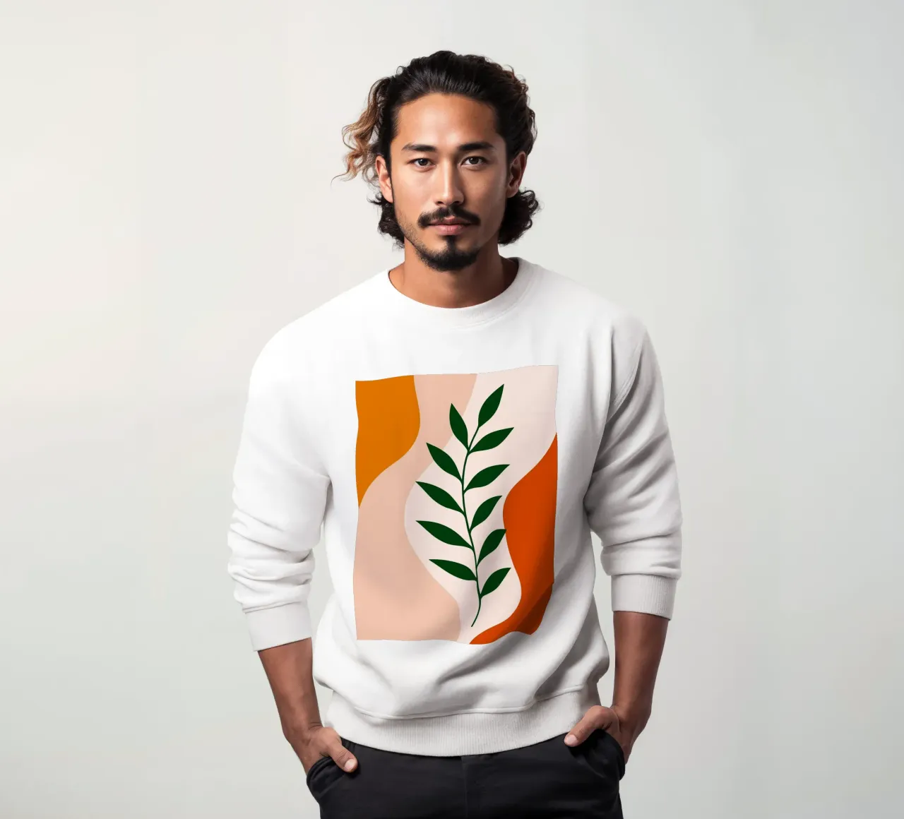 Arte botánico abstracto con hojas verdes sudadera de Damion Francis