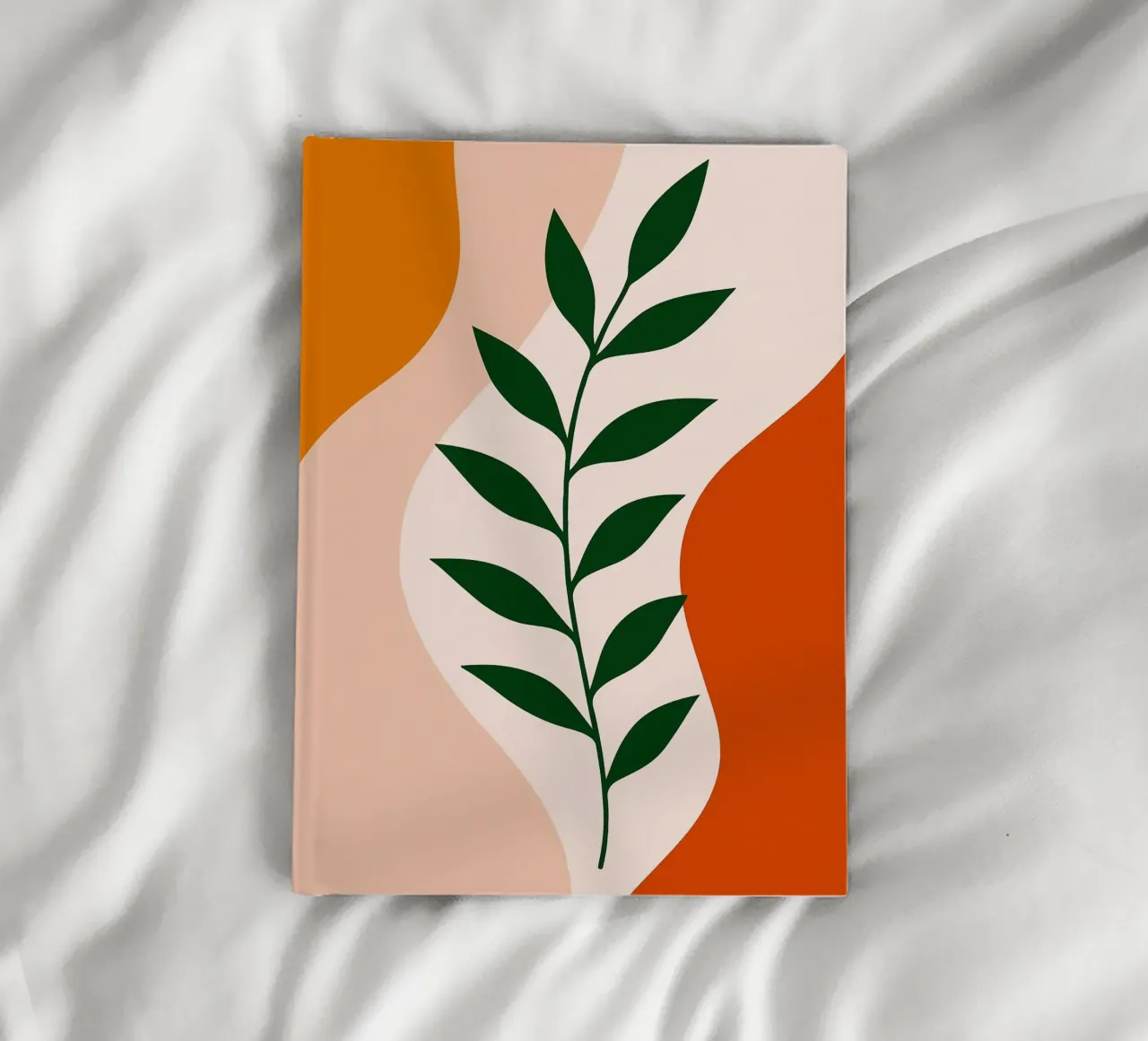 Abstract Botanical Art with Green Leaves notebook by Damion Francis