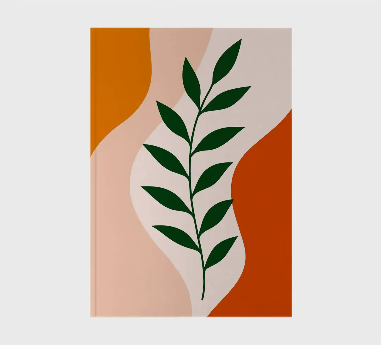 Abstract Botanical Art with Green Leaves notebook by Damion Francis