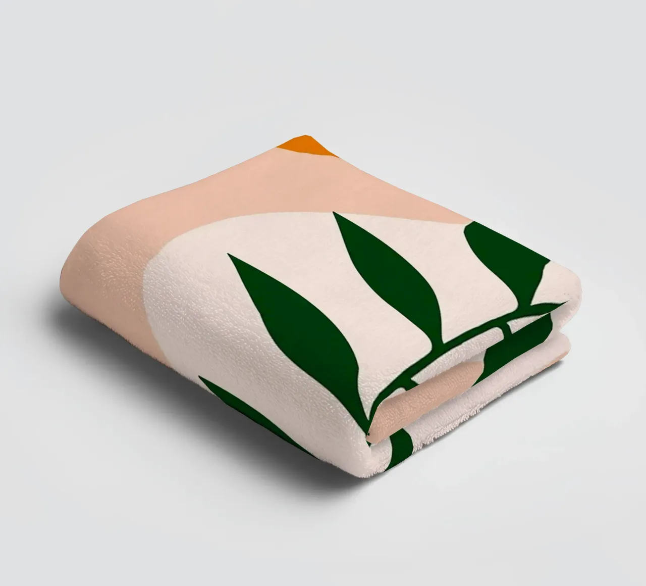 Abstract Botanical Art with Green Leaves towel by Damion Francis