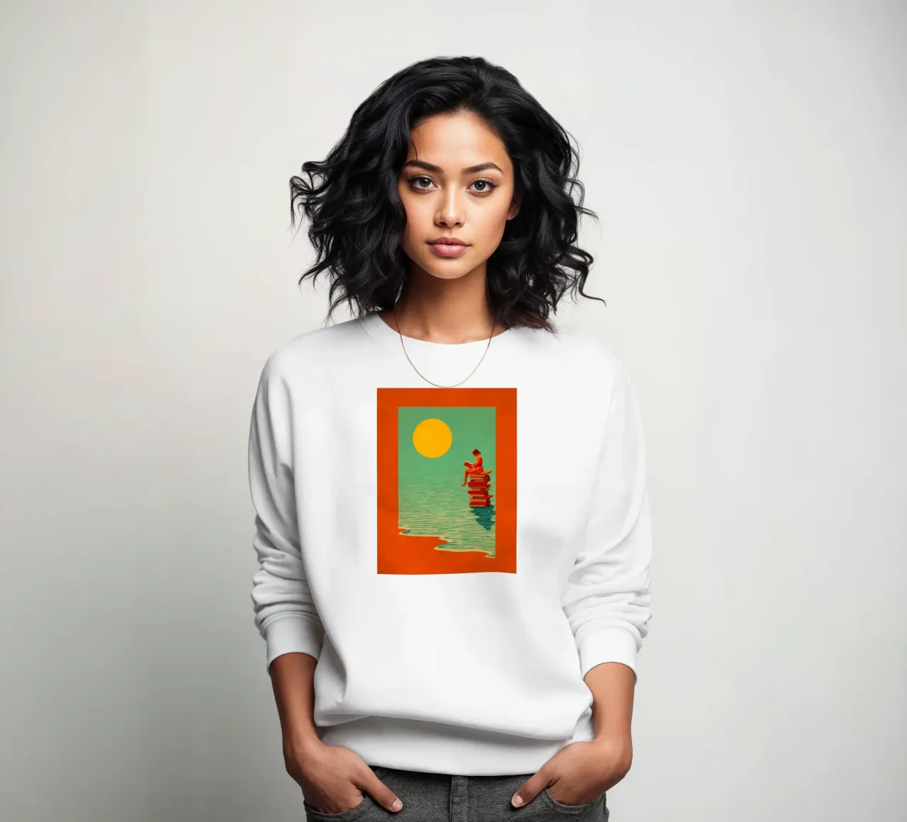 Reading Girl No 01 felpa da lazydaypaper