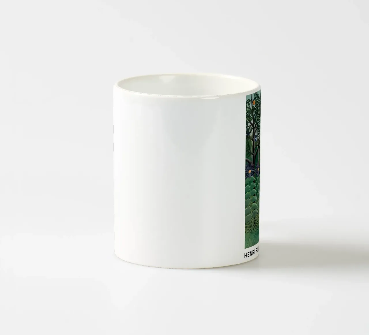 Donna che cammina in una foresta esotica 1905 tazza in ceramica da Anke Gottlieg