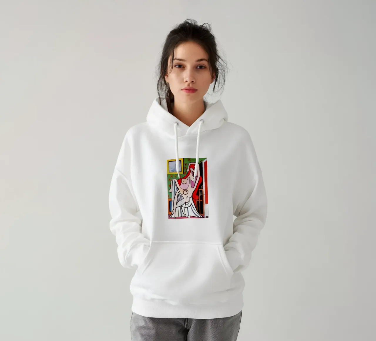 Donna e specchio felpa con cappuccio da loniegrimes