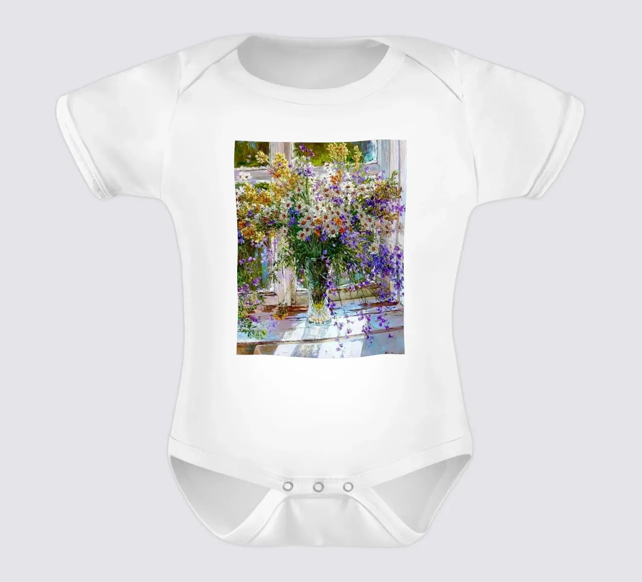 I fiori viola di Monet body neonato maniche corte da KOOL STORE