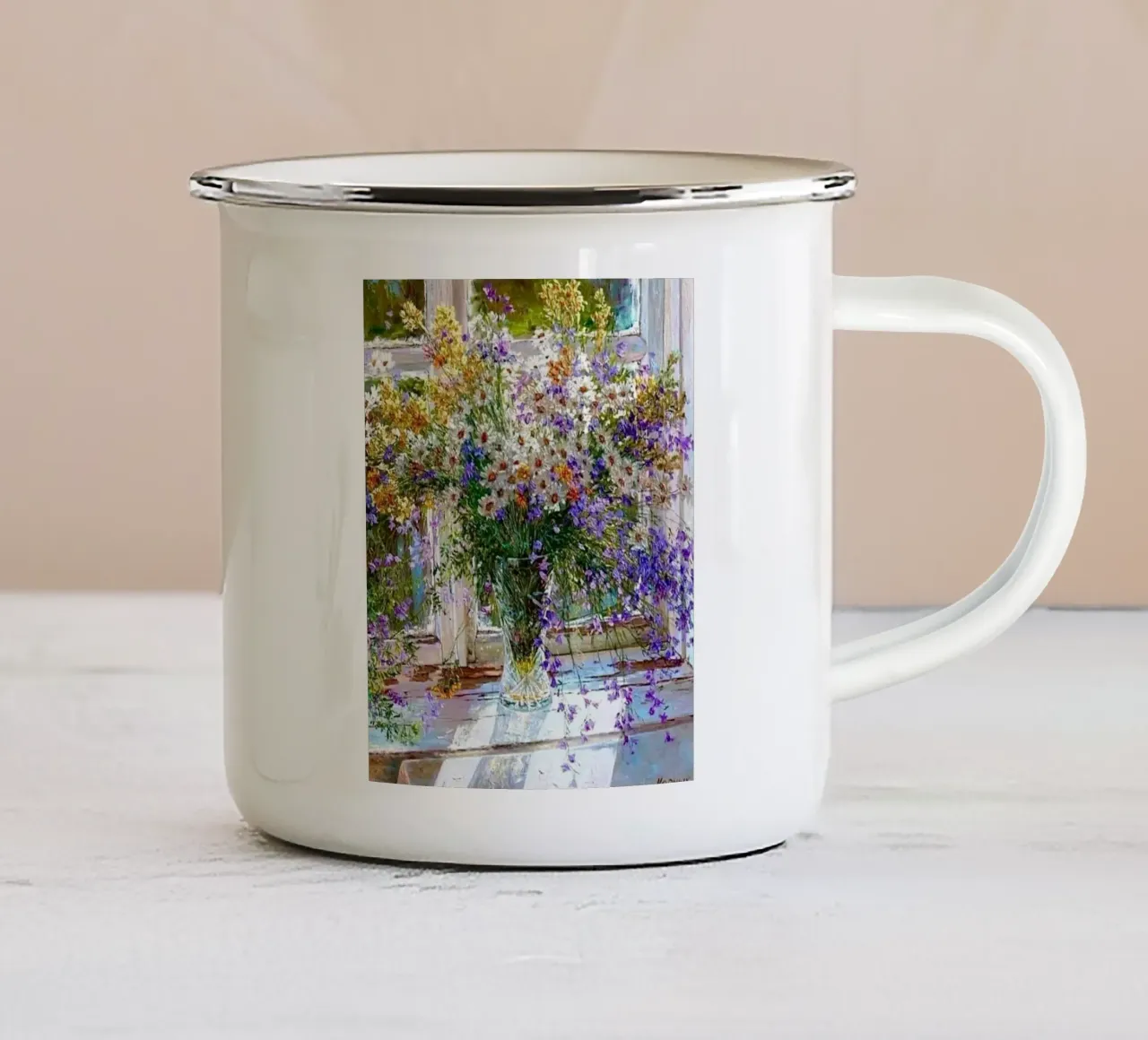 I fiori viola di Monet tazza in smalto da KOOL STORE