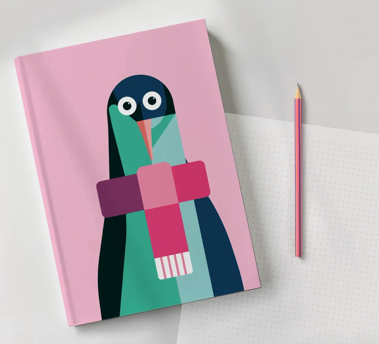 Winterlicher Pinguin mit Schal carnet de notes de DARIA IVANOVNA
