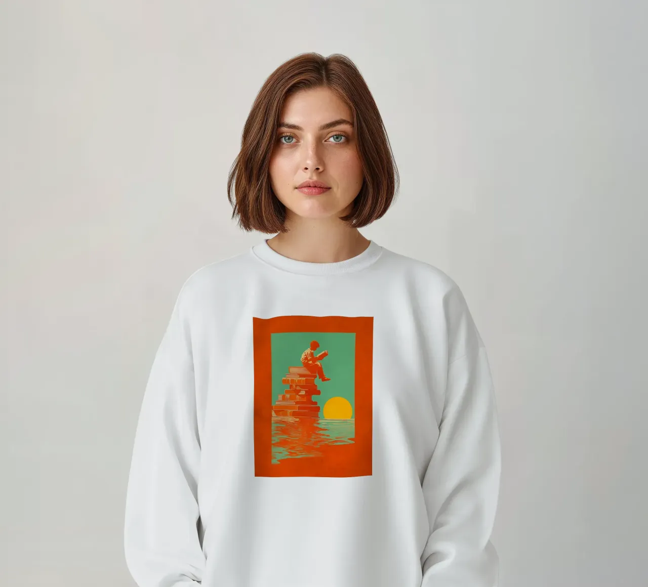 Reading Boy N0 02 felpa da lazydaypaper