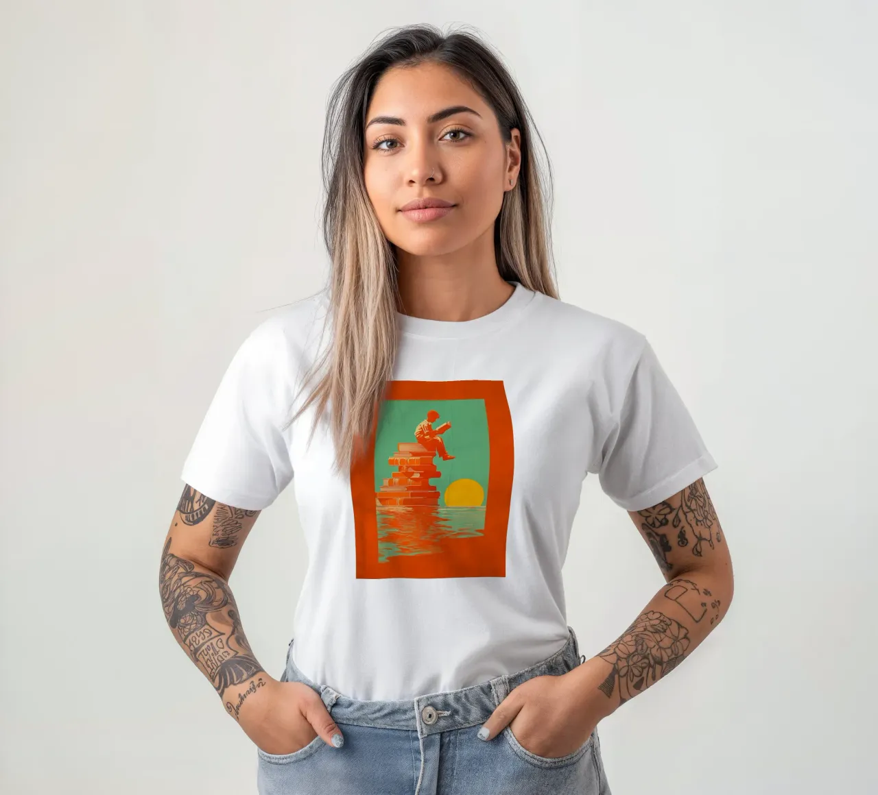 Reading Boy N0 02 t-shirt da lazydaypaper