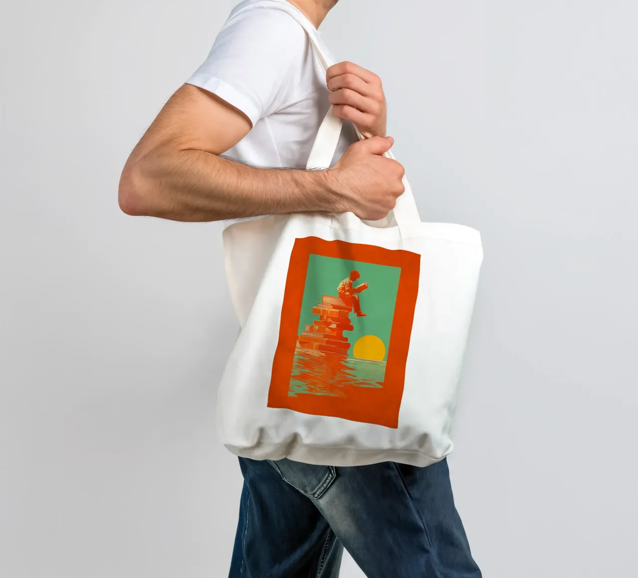 Reading Boy N0 02 borsa in juta da lazydaypaper