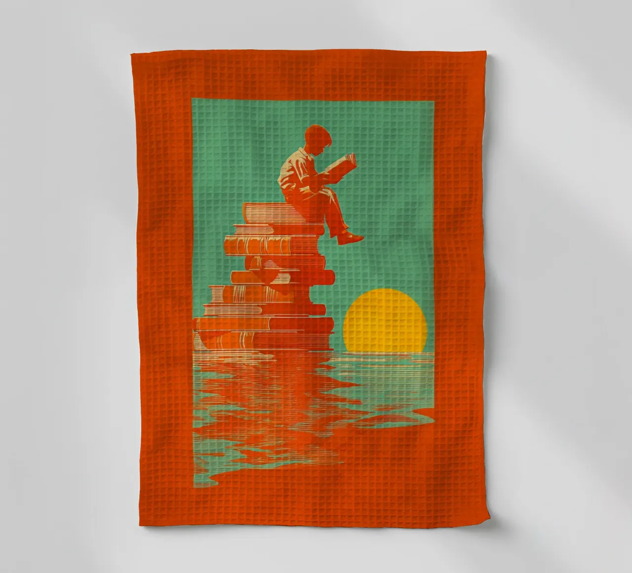 Reading Boy N0 02 torchon de lazydaypaper