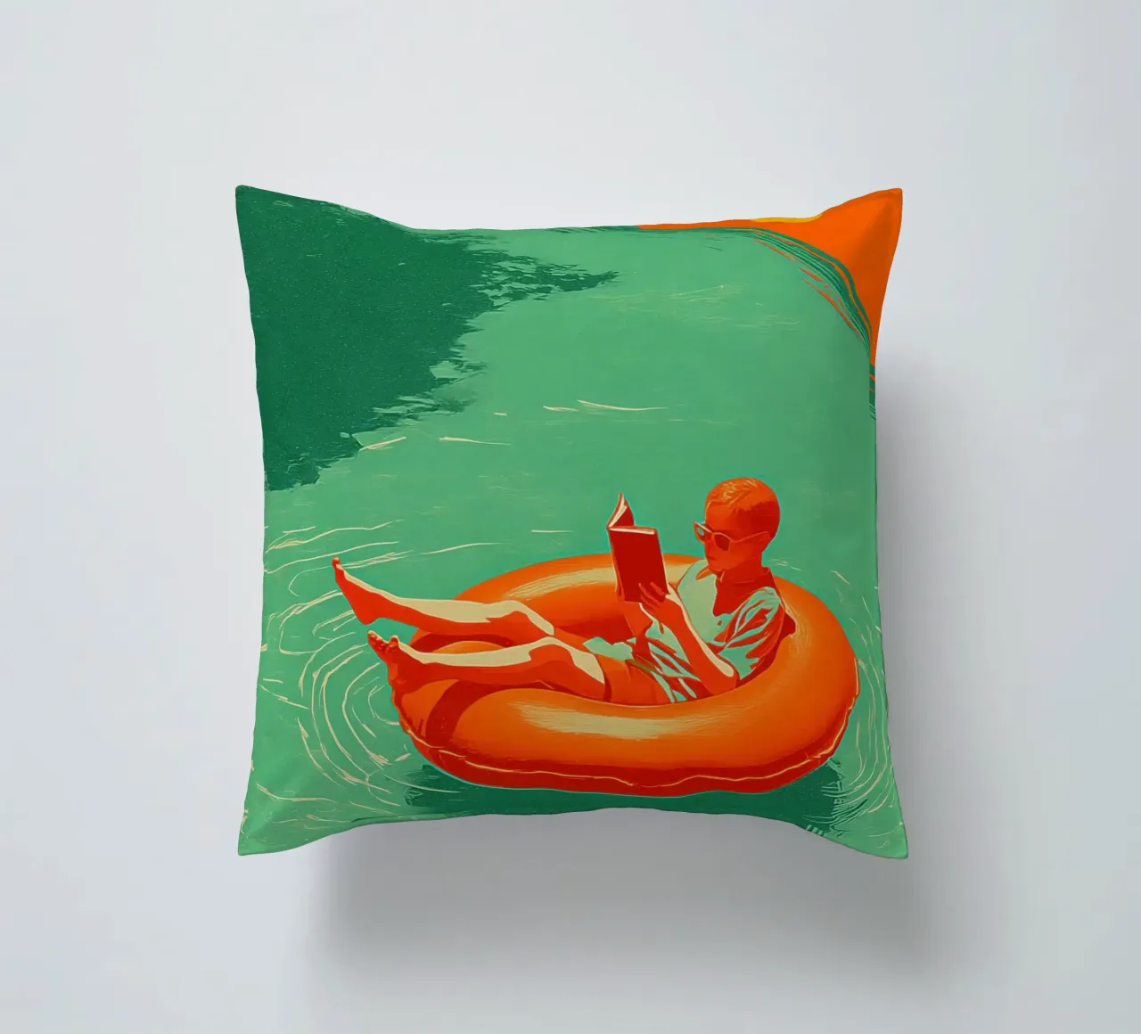 Reading Boy No 03 cuscino da lazydaypaper