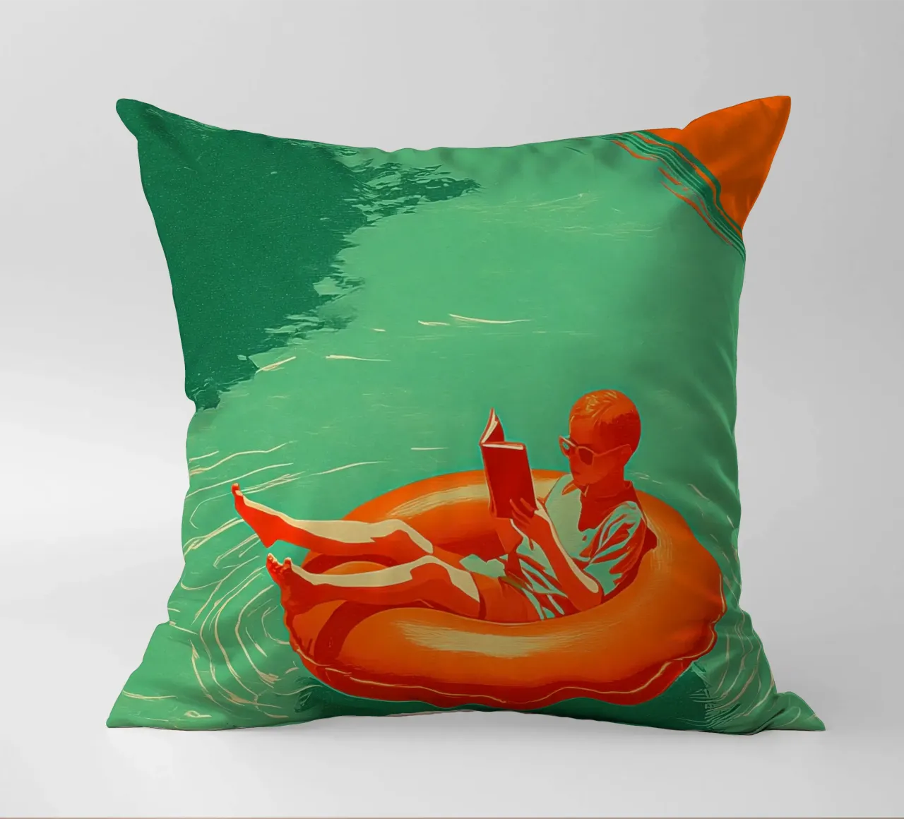 Reading Boy No 03 cuscino da lazydaypaper