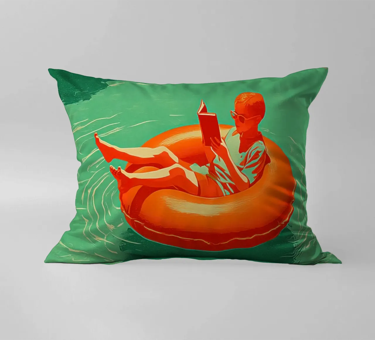 Reading Boy No 03 cuscino da lazydaypaper