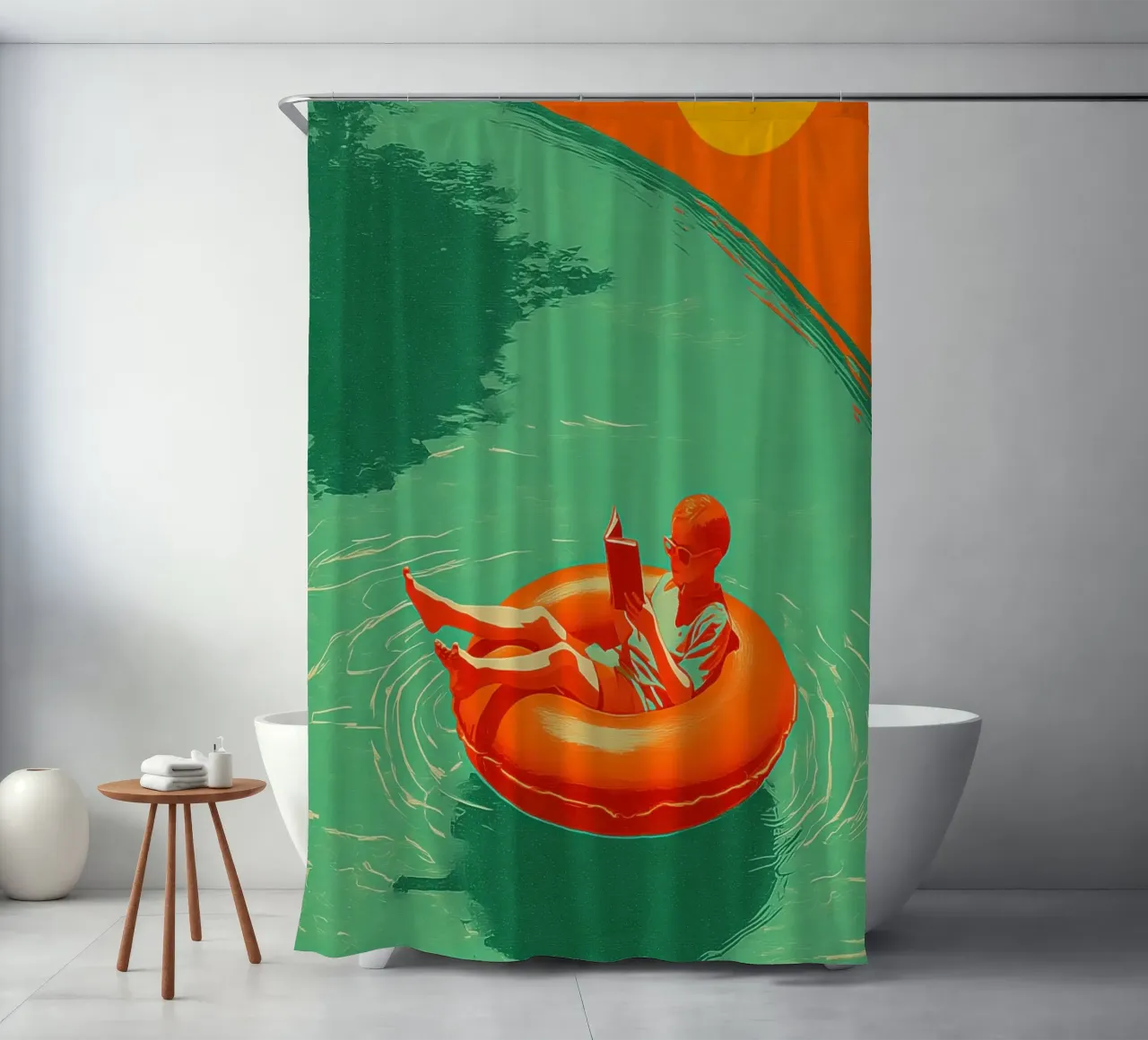 Reading Boy No 03 tenda da doccia da lazydaypaper