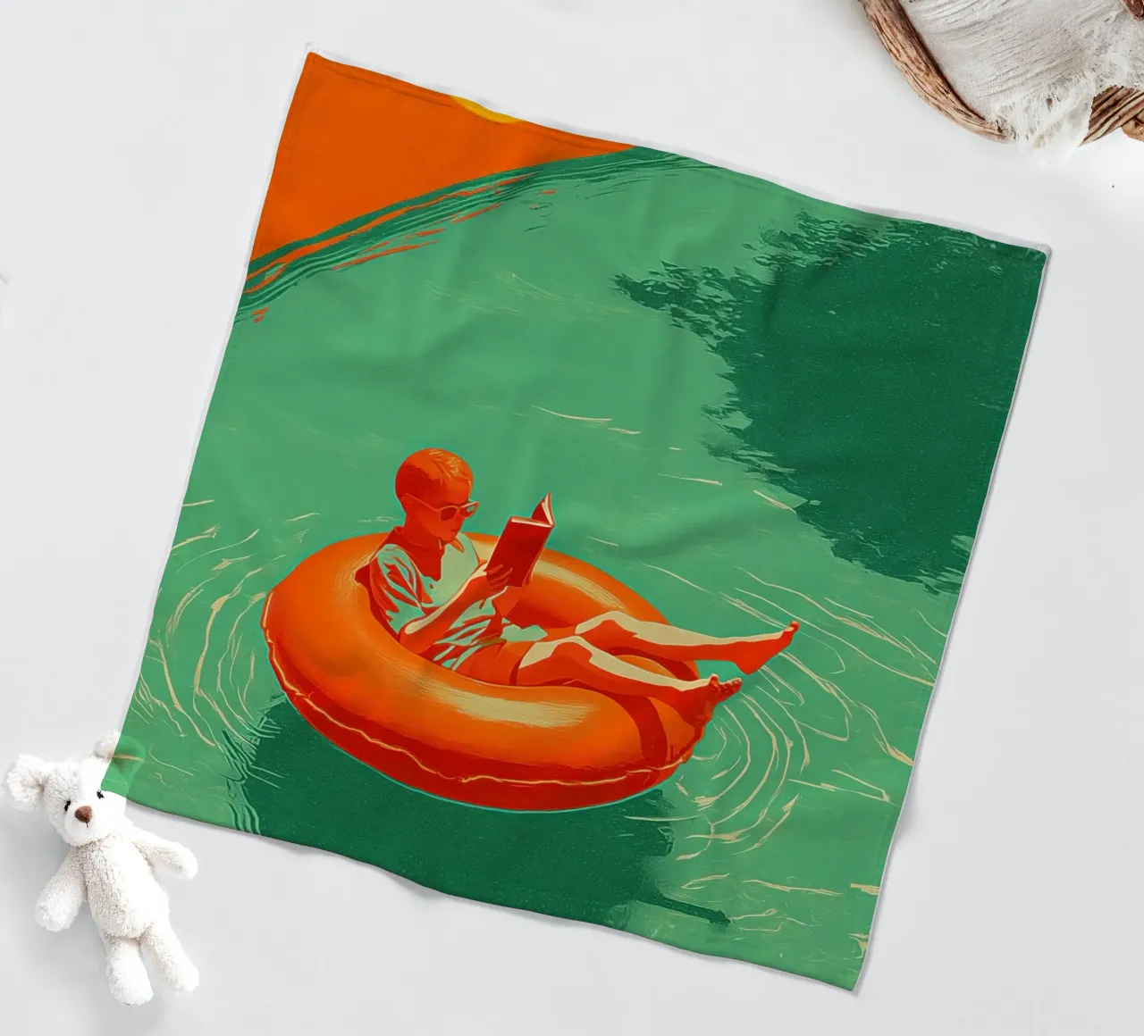Reading Boy No 03 coperta in pile da lazydaypaper