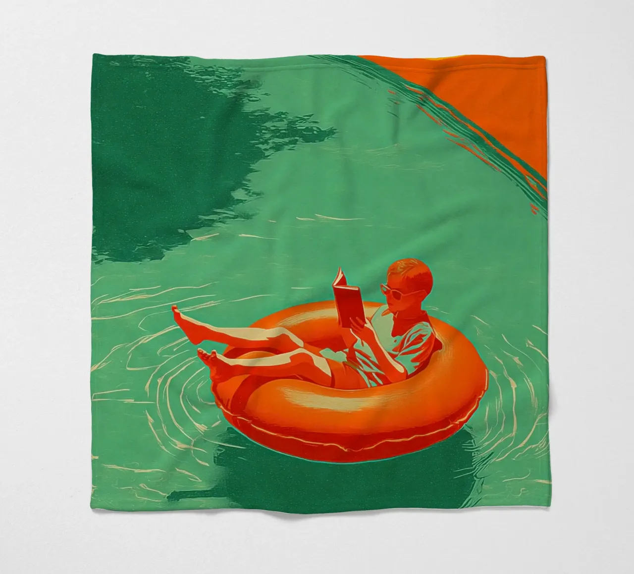Reading Boy No 03 coperta in pile da lazydaypaper