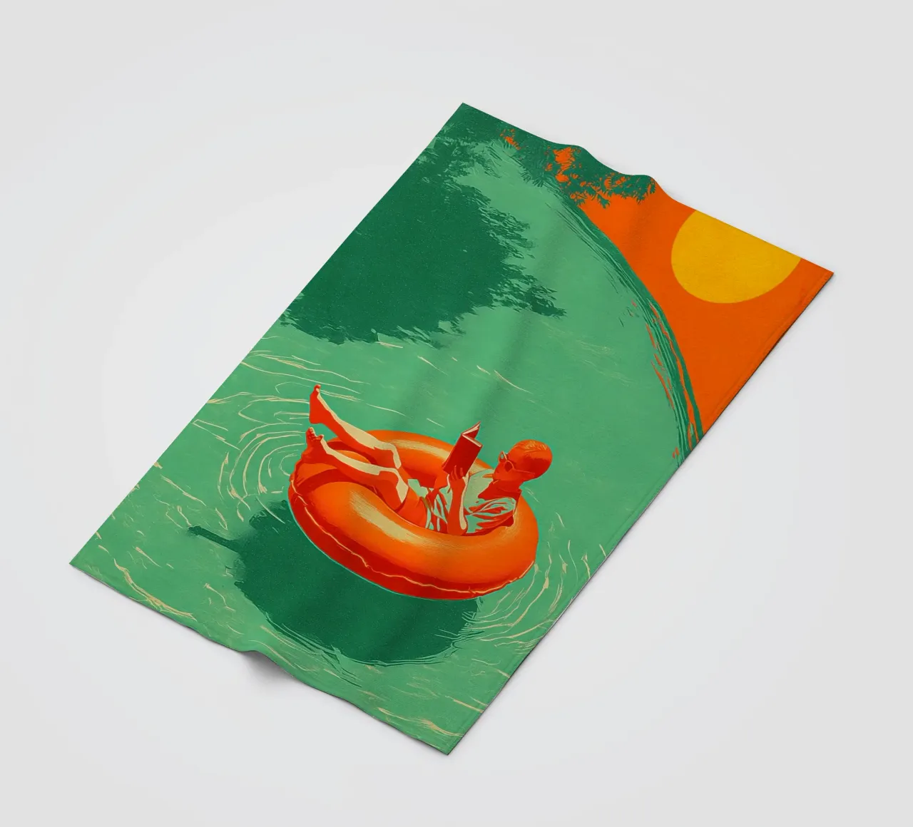 Reading Boy No 03 coperta in pile da lazydaypaper