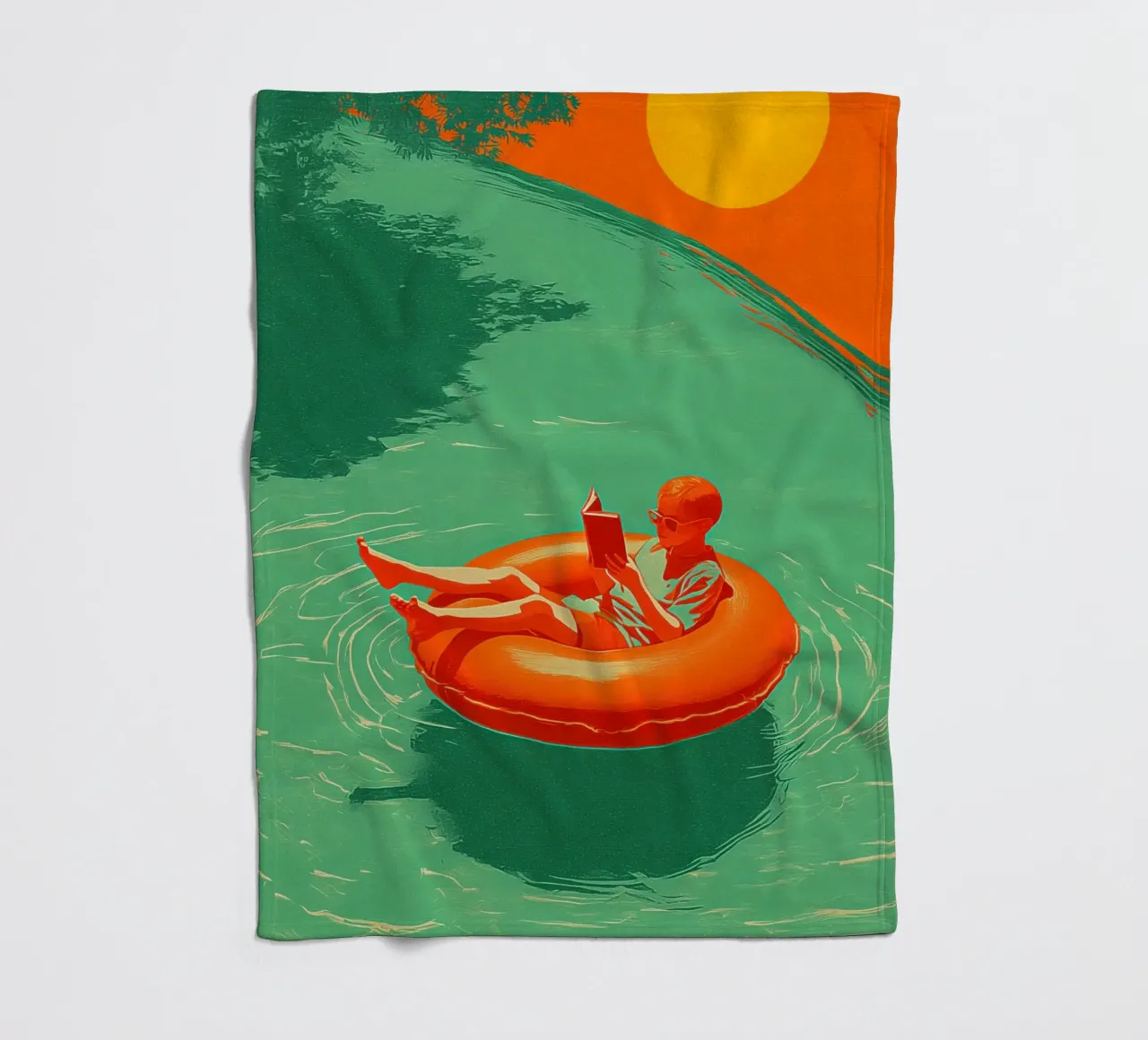 Reading Boy No 03 coperta in pile da lazydaypaper