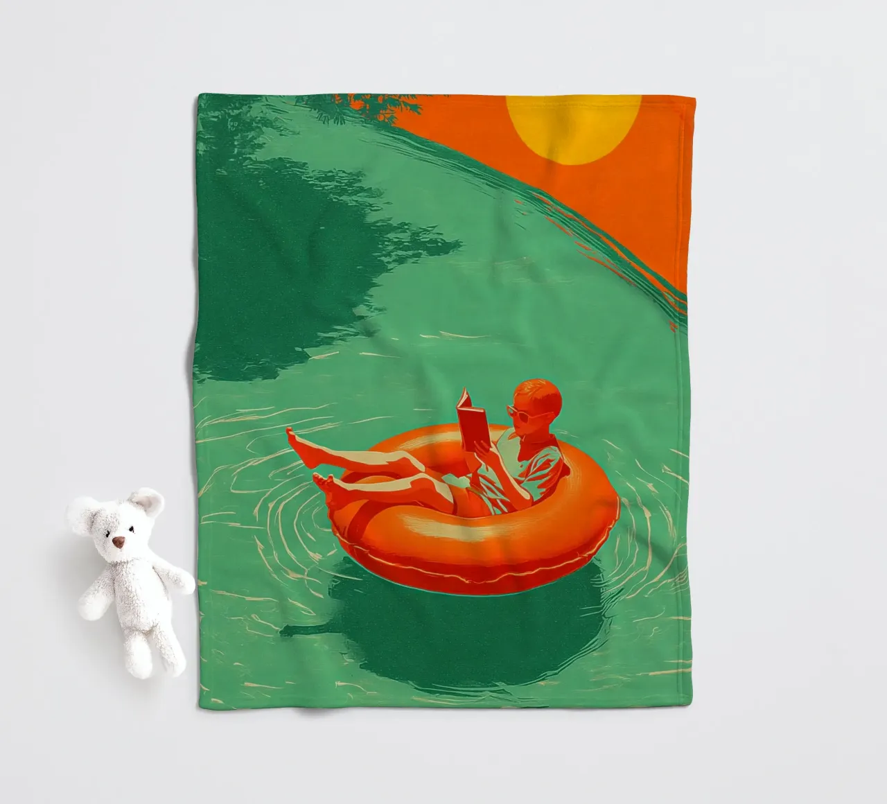 Reading Boy No 03 coperta in pile da lazydaypaper