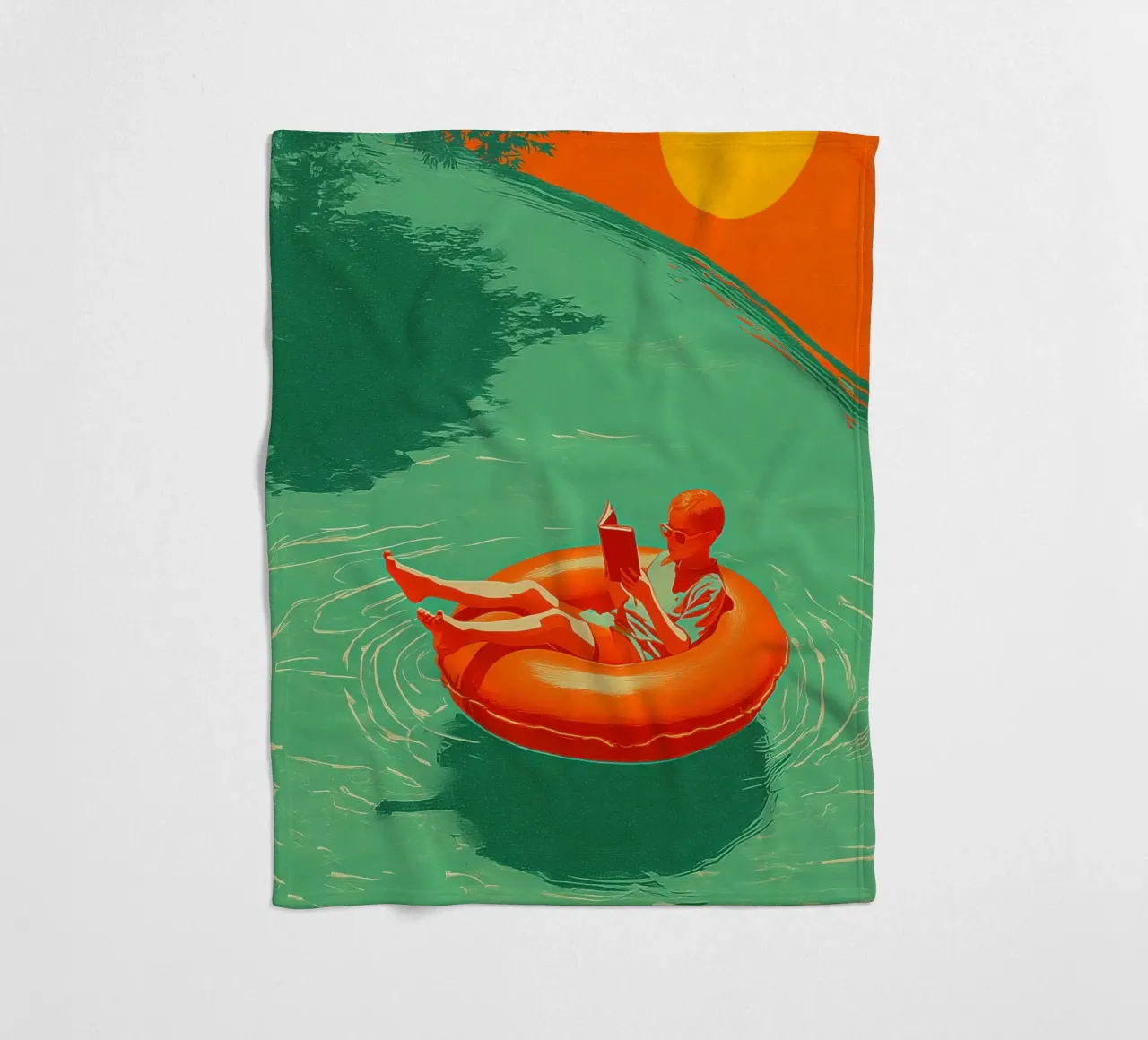 Reading Boy No 03 coperta in pile da lazydaypaper