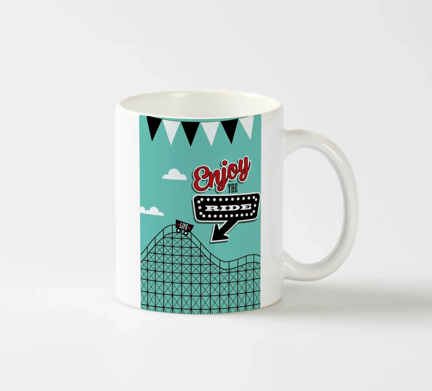 Enjoy ceramic mug by Trabolt Design