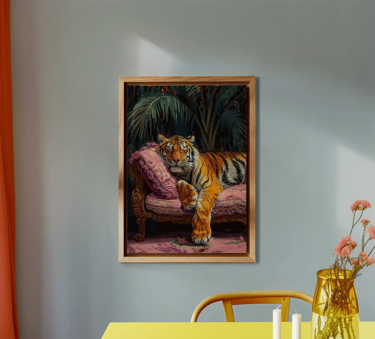 Olio botanico rilassante Tiger Jungle Sleep Sofa alluminio dibond da Euphoria Theresa