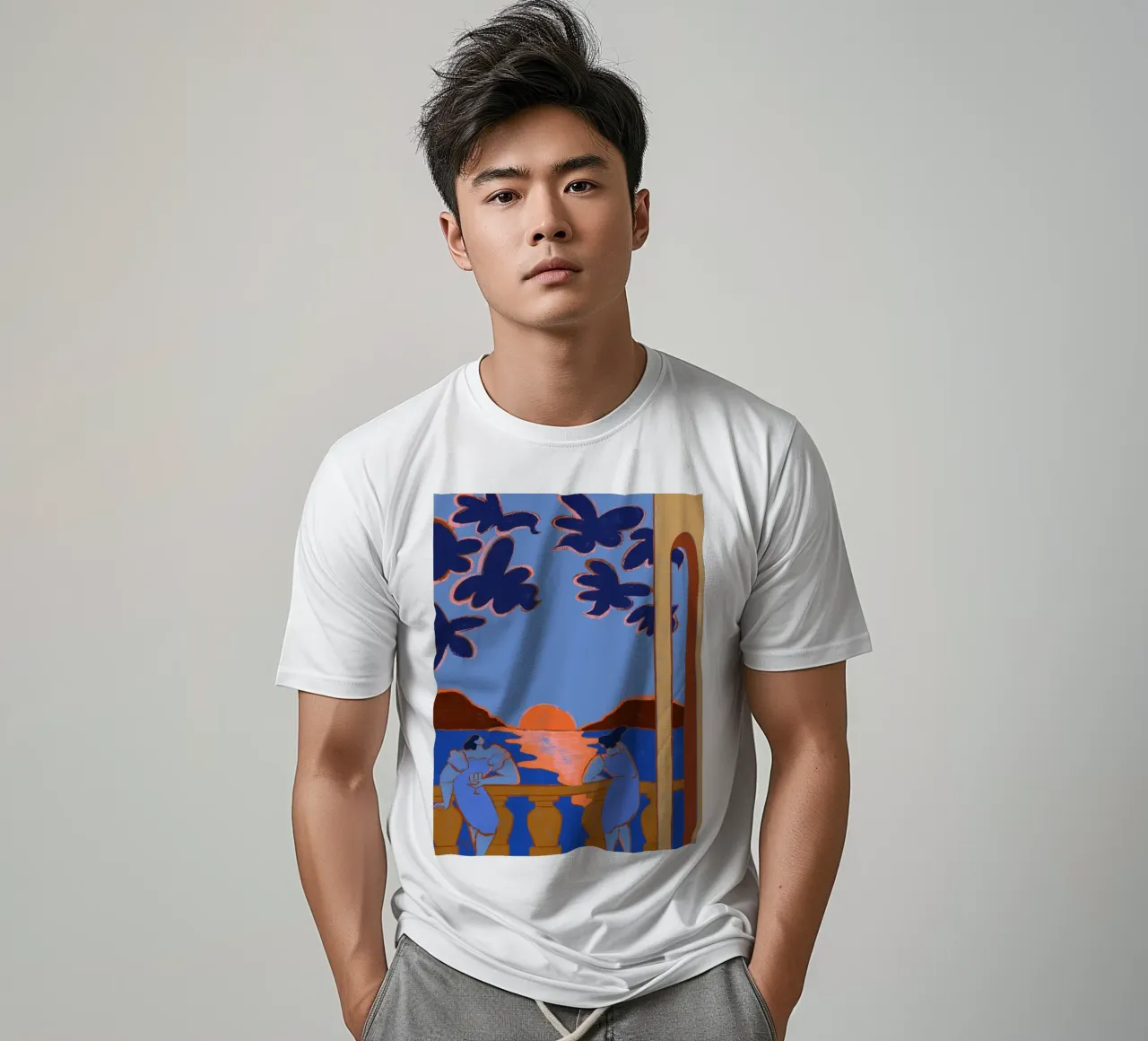Conversazione al crepuscolo t-shirt da Arty Guava