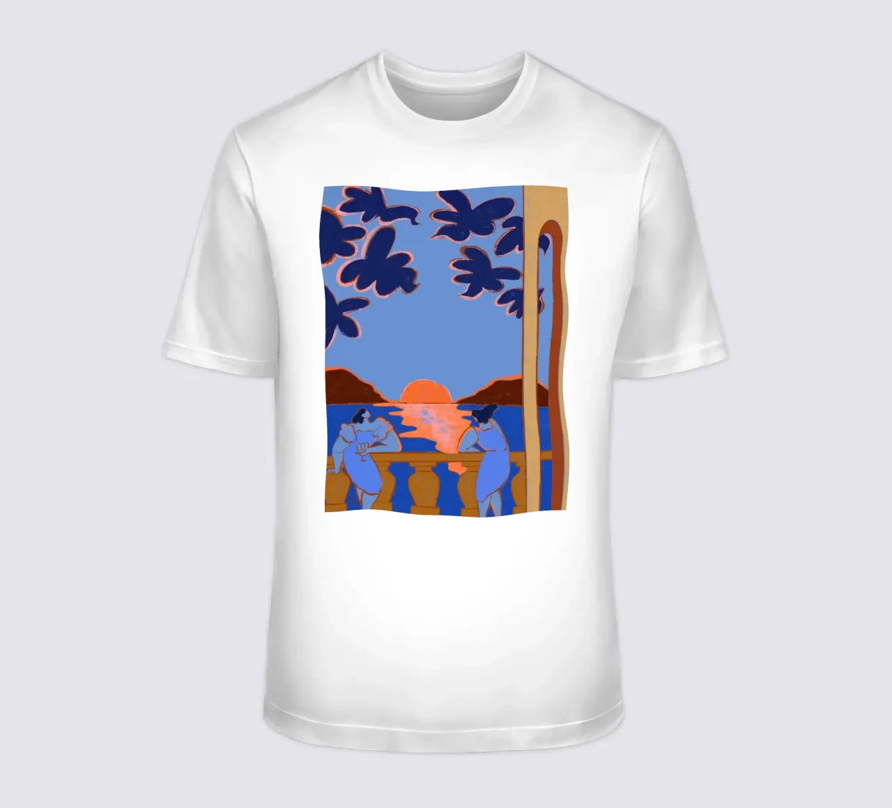 Conversazione al crepuscolo t-shirt da Arty Guava