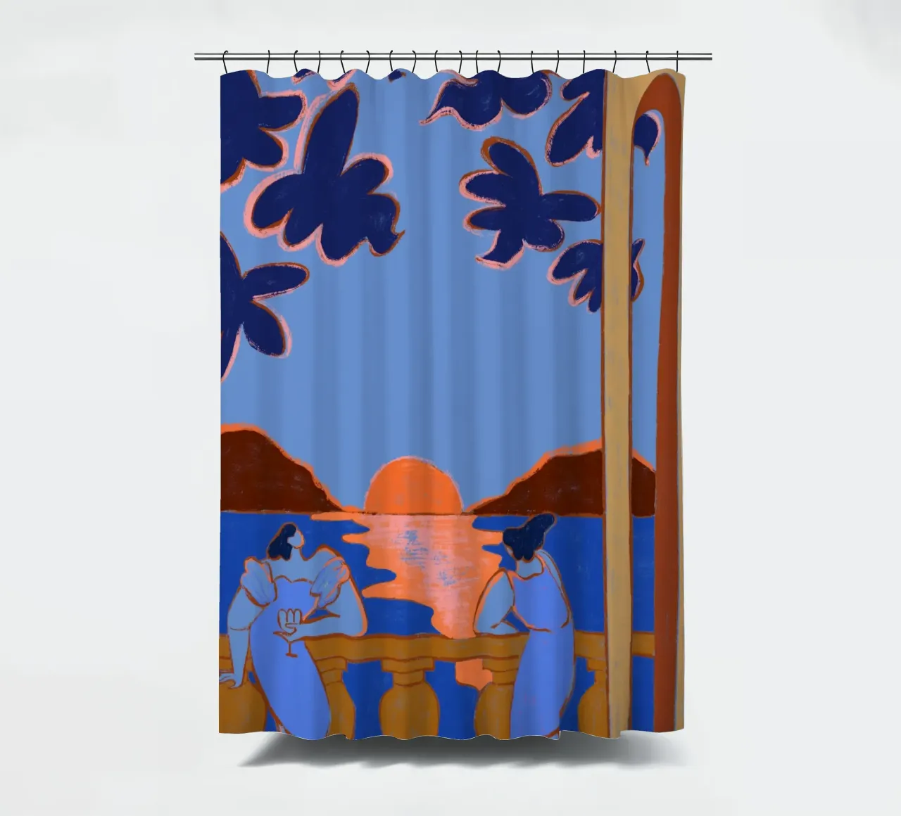 Conversazione al crepuscolo tenda da doccia da Arty Guava