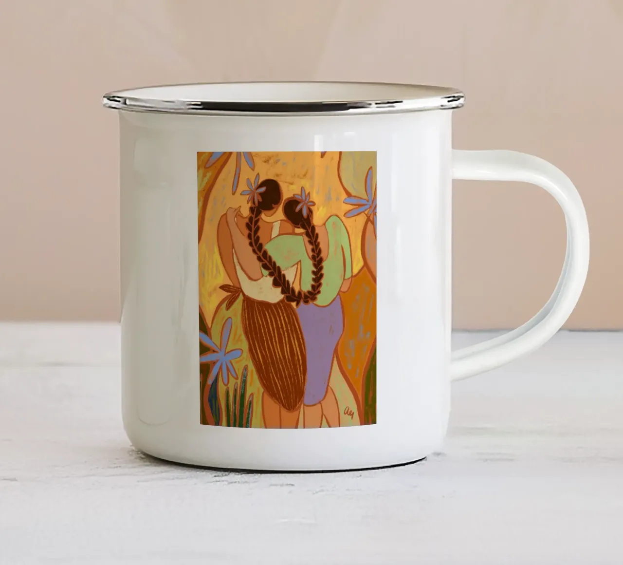 Appoggiarsi alla sua spalla tazza in smalto da Arty Guava