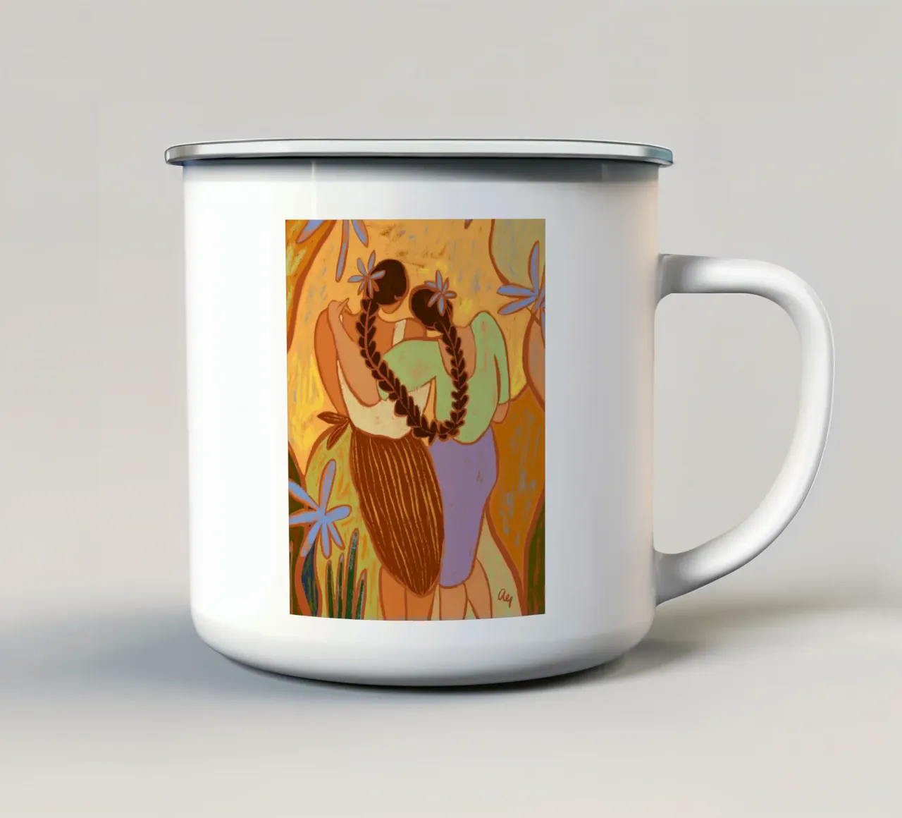 Appoggiarsi alla sua spalla tazza in smalto da Arty Guava