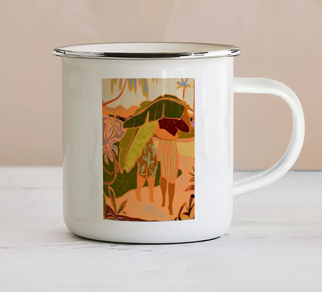 Sotto la sua ombra tazza in smalto da Arty Guava