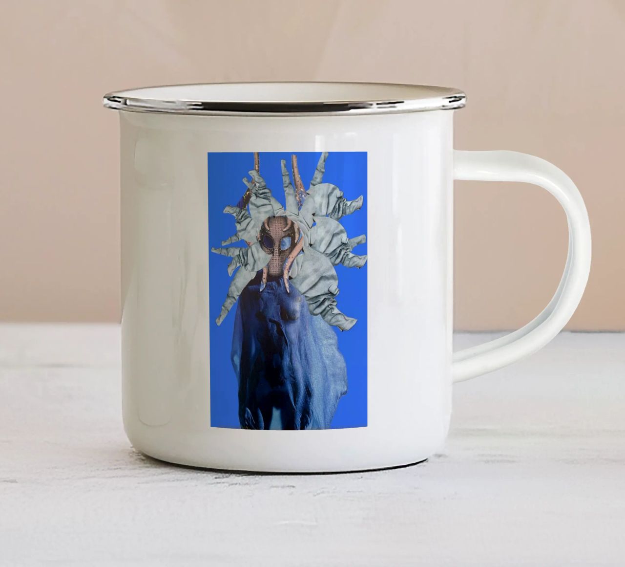 Monstera tazza in smalto da dekonstruktiv