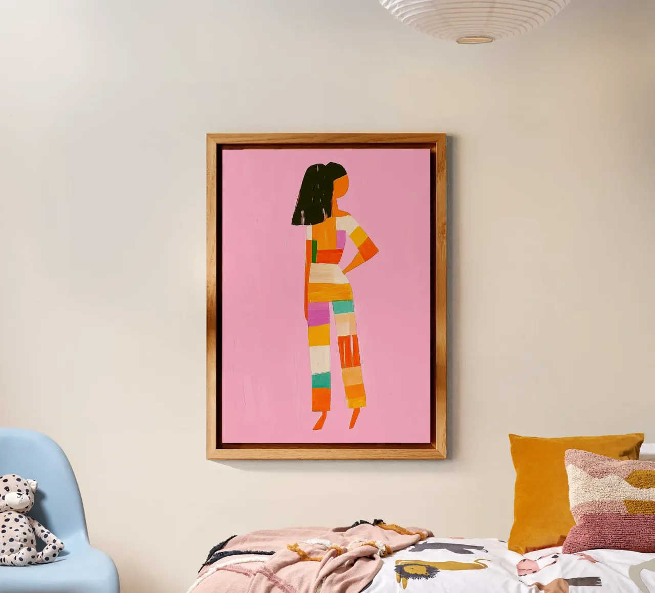 Rosa Farbe Block Jumpsuit | Maximalistische Mode Pop Art | Dop Alu-Dibond von dawnthesea