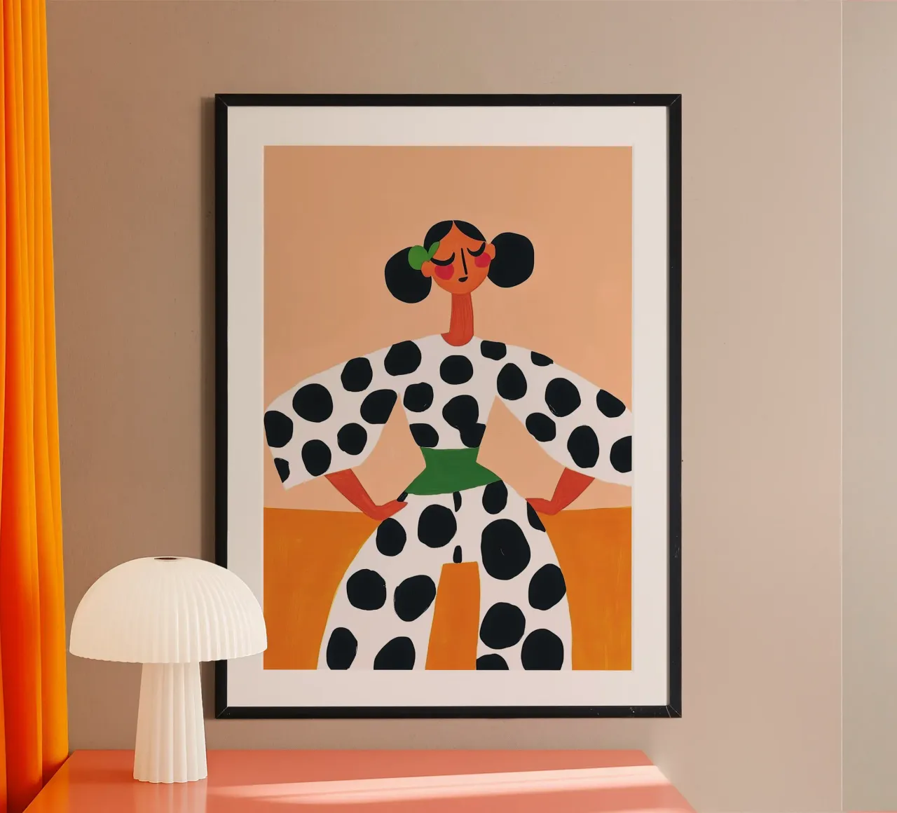 Figura pop art a pois bianchi e neri: Moda massimalista carta hahnemühle da dawnthesea