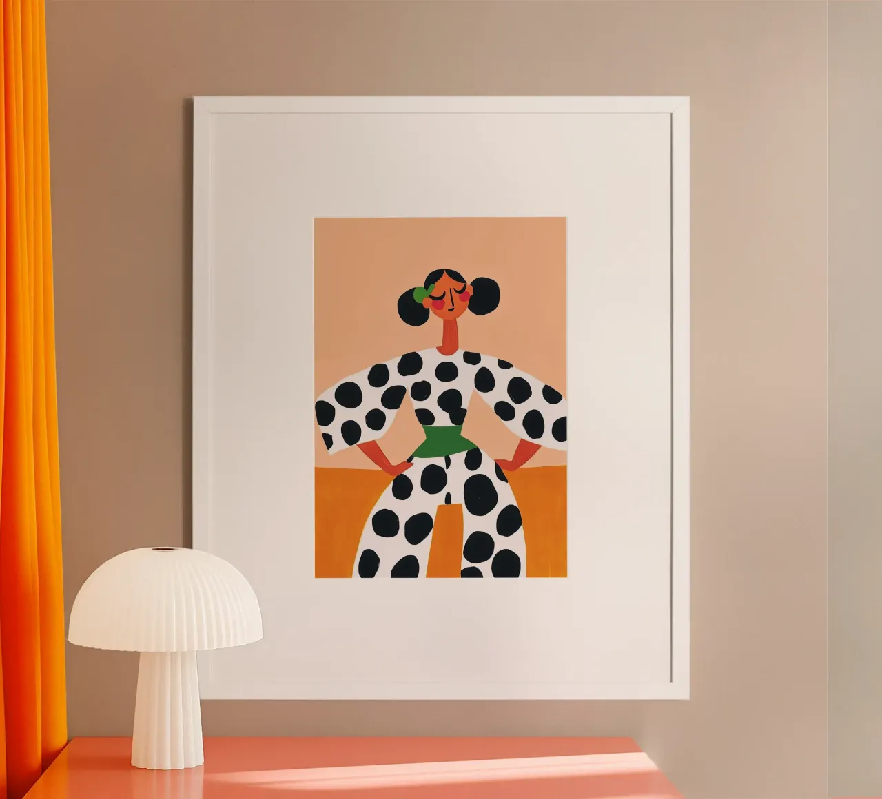 Figura pop art a pois bianchi e neri: Moda massimalista carta hahnemühle da dawnthesea