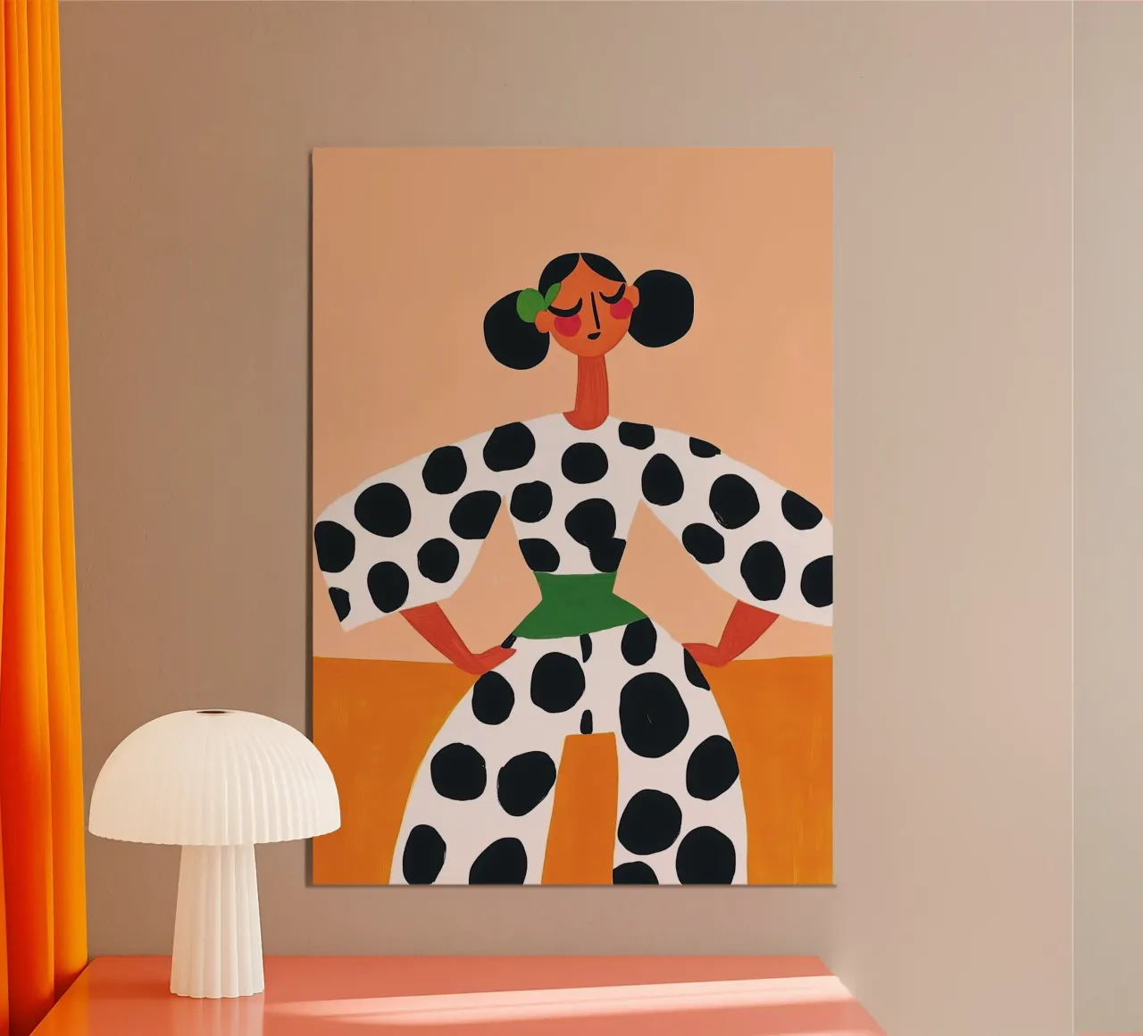 Figura pop art a pois bianchi e neri: Moda massimalista carta hahnemühle da dawnthesea