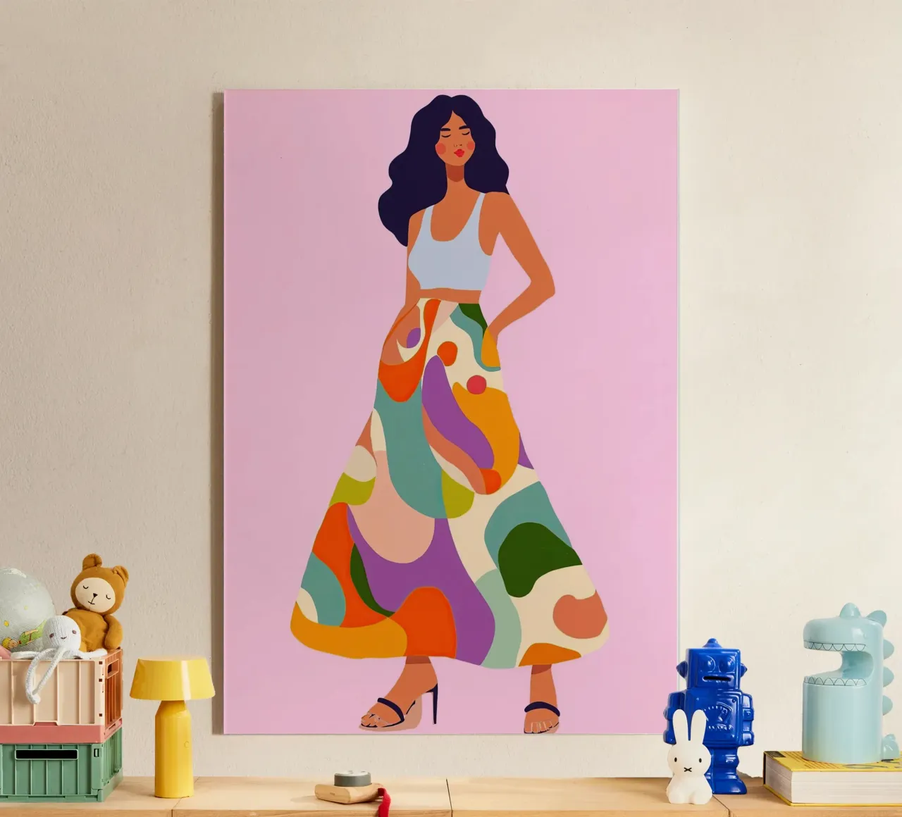 Abstracte Flow Rok Kunst: Bohemian Maximalistische mode print acryl van dawnthesea