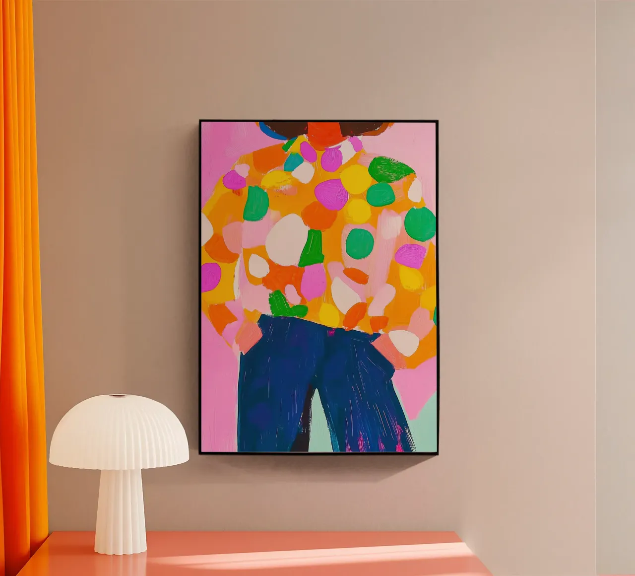 Chunky Abstract Dot Pop Art: Moda Maximalista Naranja y Azul metacrilato de dawnthesea
