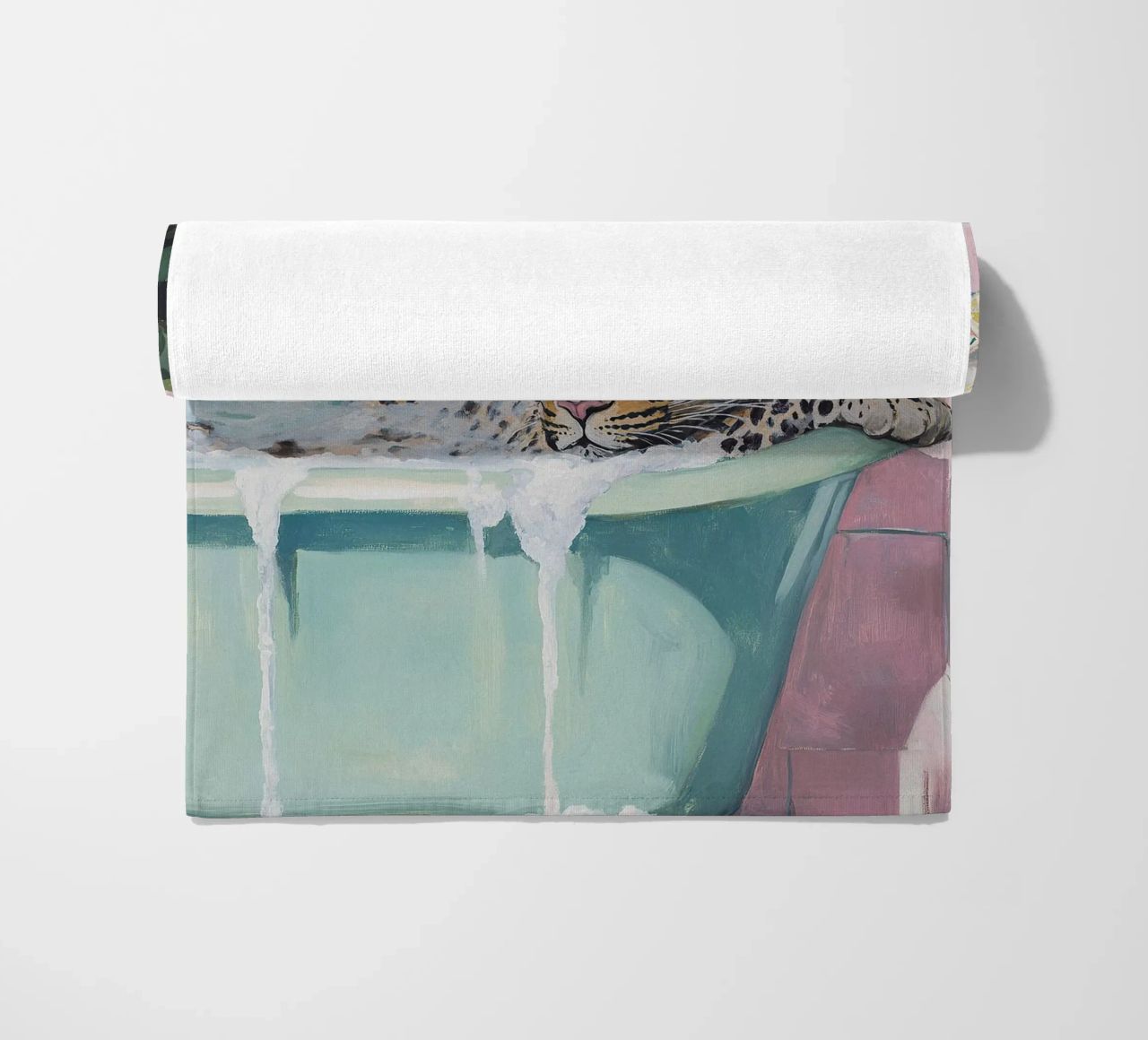Vasca da bagno leopardata Rosa Pastello Piante da bagno Sapone telo mare da Euphoria Theresa