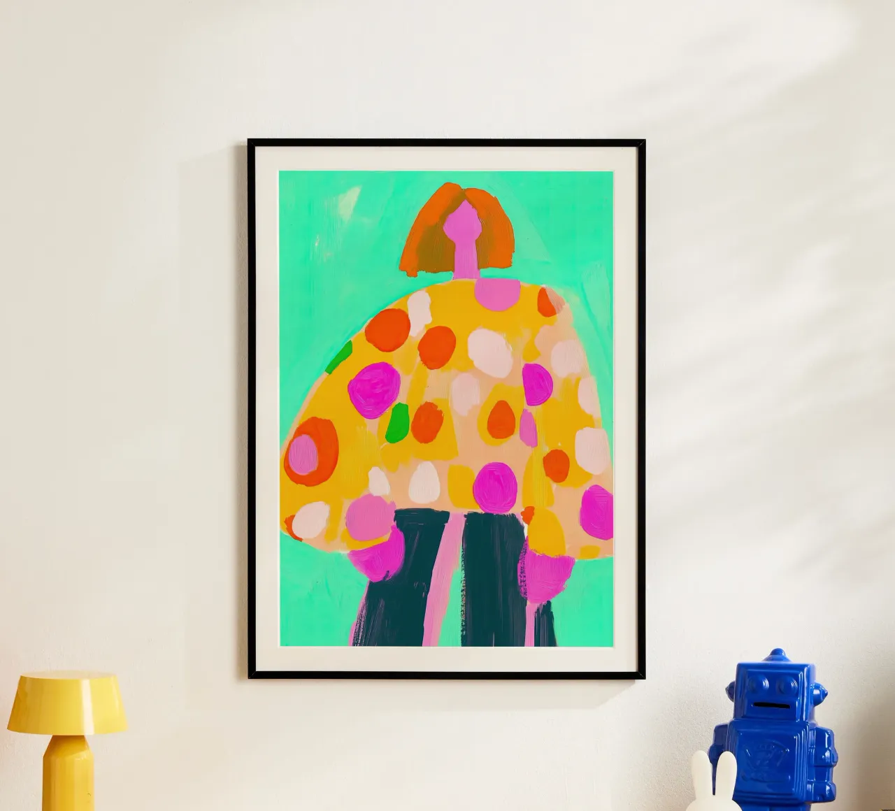 Punto verde e giallo astratto: moda pop art massimalista poster da dawnthesea
