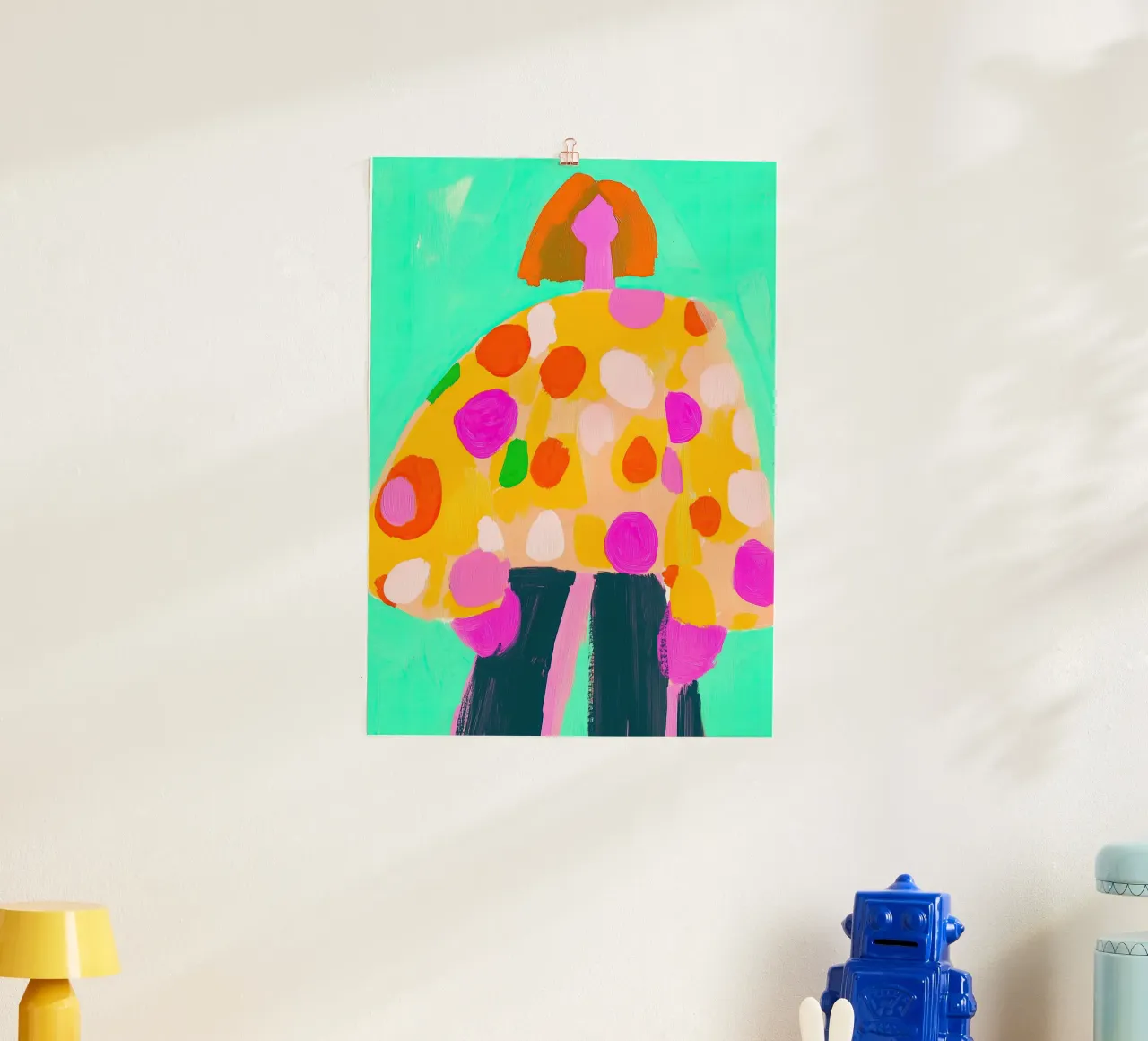 Punto verde e giallo astratto: moda pop art massimalista poster da dawnthesea