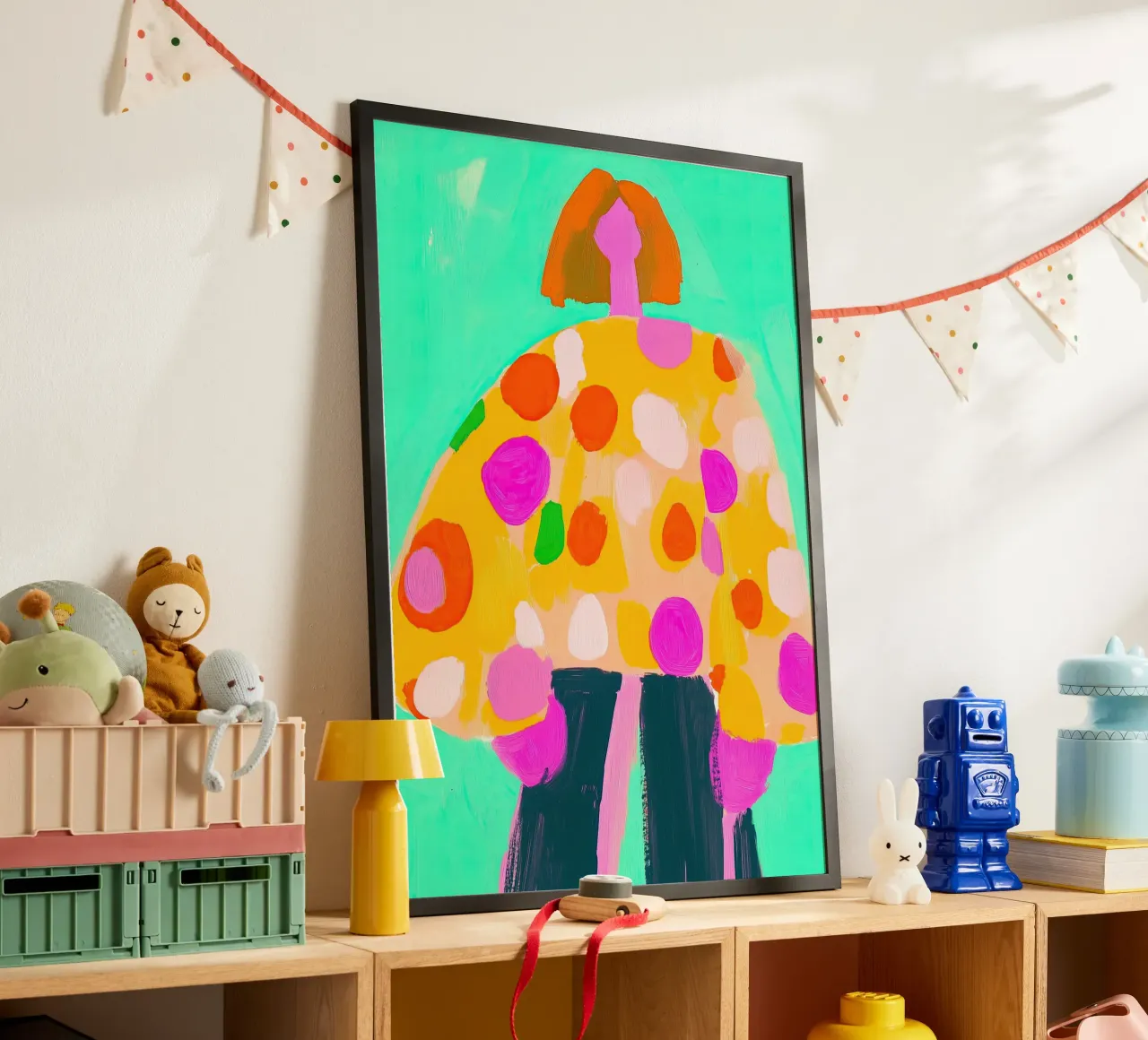 Punto verde e giallo astratto: moda pop art massimalista poster da dawnthesea