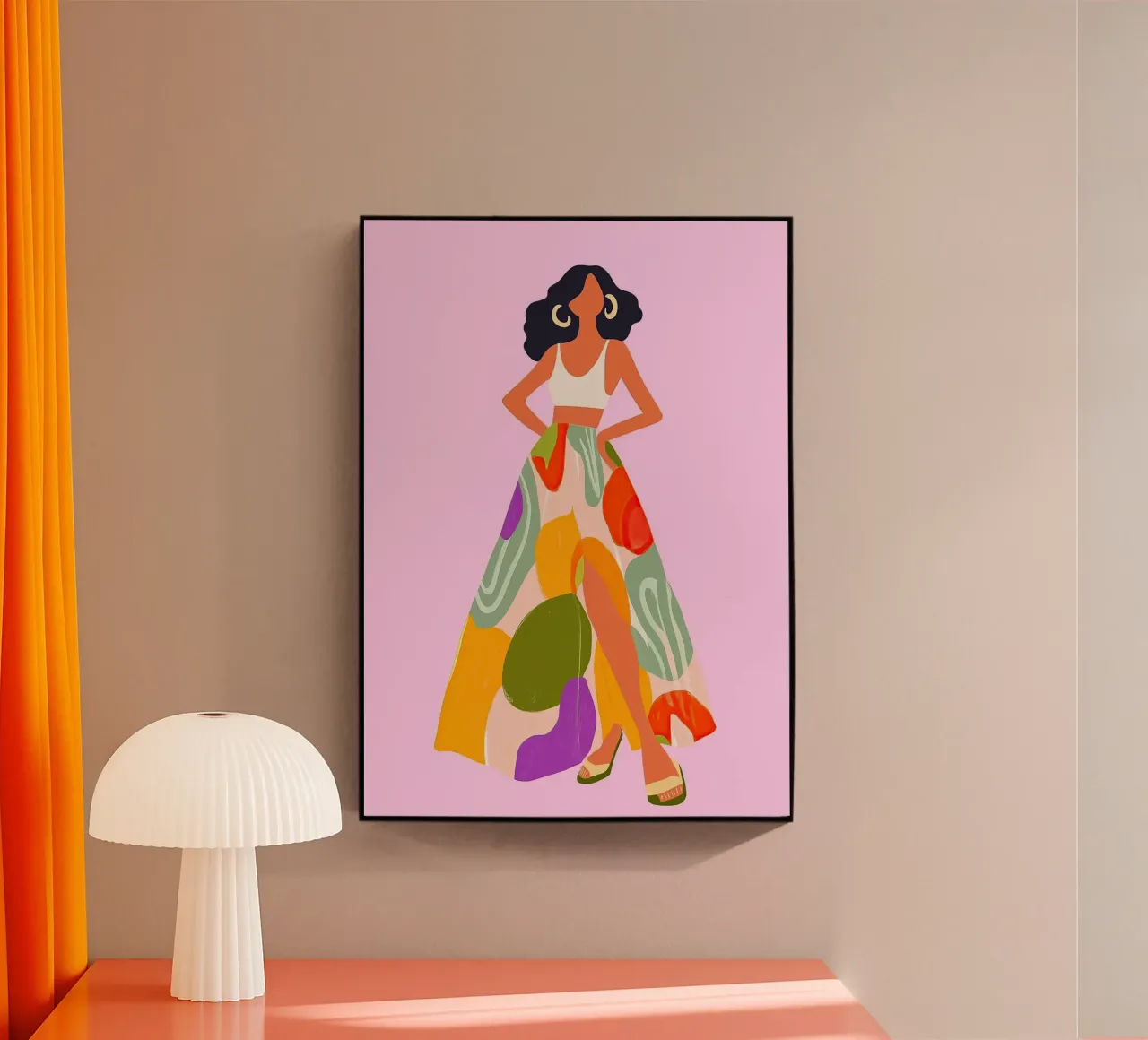 Maxirok met split en abstracte print: Boheemse zomermode acryl van dawnthesea