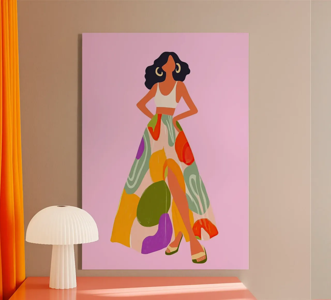 Maxirok met split en abstracte print: Boheemse zomermode acryl van dawnthesea