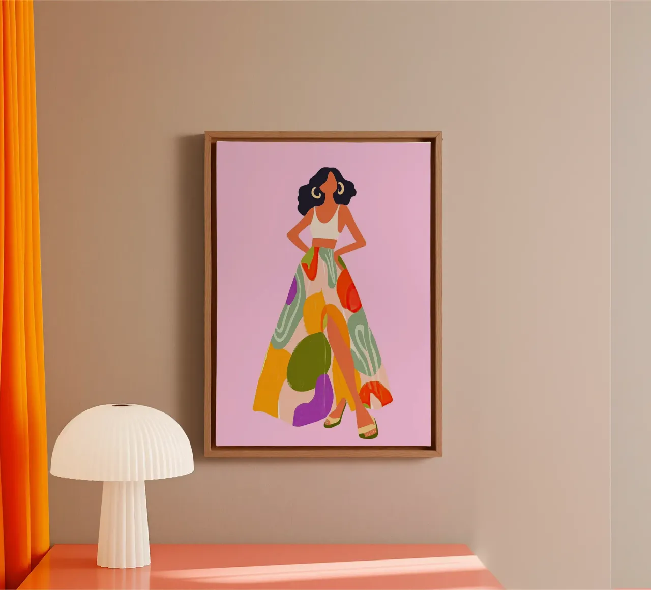 Maxirok met split en abstracte print: Boheemse zomermode canvas van dawnthesea