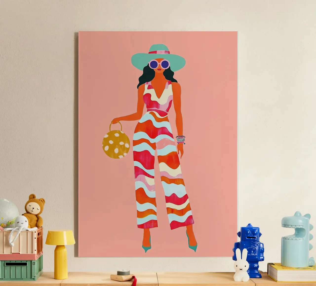 Mono Psicodélico Wave: Retro 70s Groovy Maximalist Art metacrilato de dawnthesea