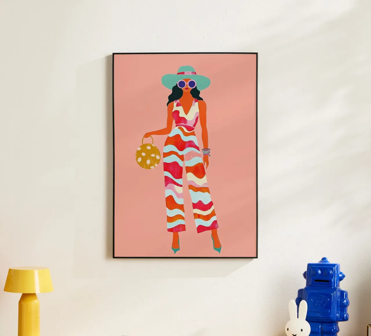 Mono Psicodélico Wave: Retro 70s Groovy Maximalist Art placa de forex de dawnthesea