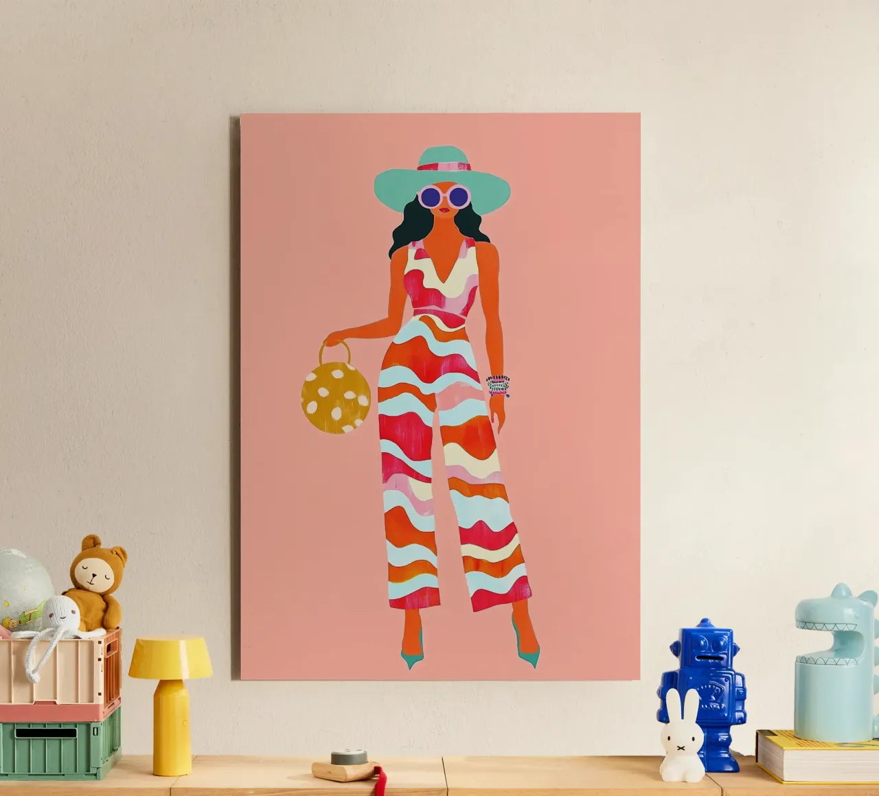 Mono Psicodélico Wave: Retro 70s Groovy Maximalist Art placa de forex de dawnthesea